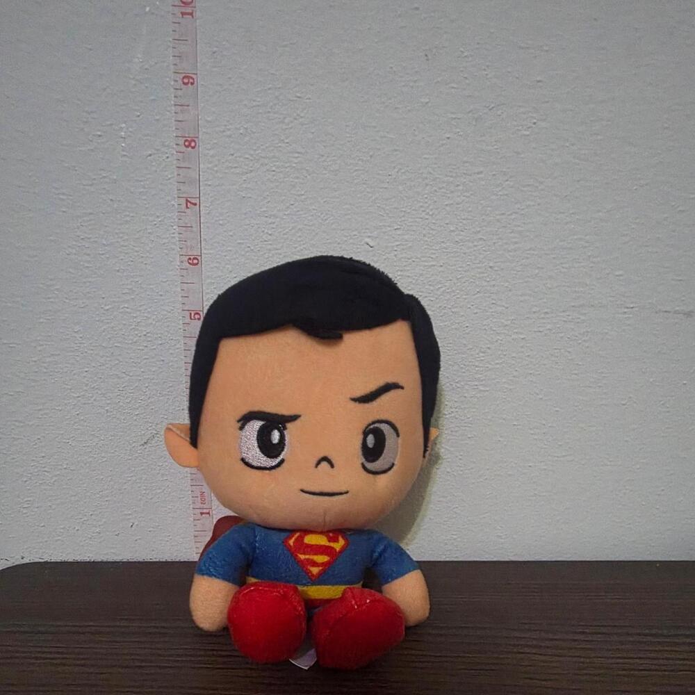 Superman plush doll with red/blue costume and yellow 'S' logo #superhero #dc